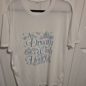White T-Shirt with Blue Dream Wish Print